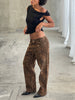 Leopard Straight Jeans