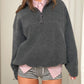 Half Zip-Up Fleece Charcoal