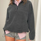 Half Zip-Up Fleece Charcoal