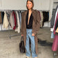 Trenchcoat Suede Dark Brown