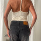 Twisted Back Knitted Halter Top Polka Dot