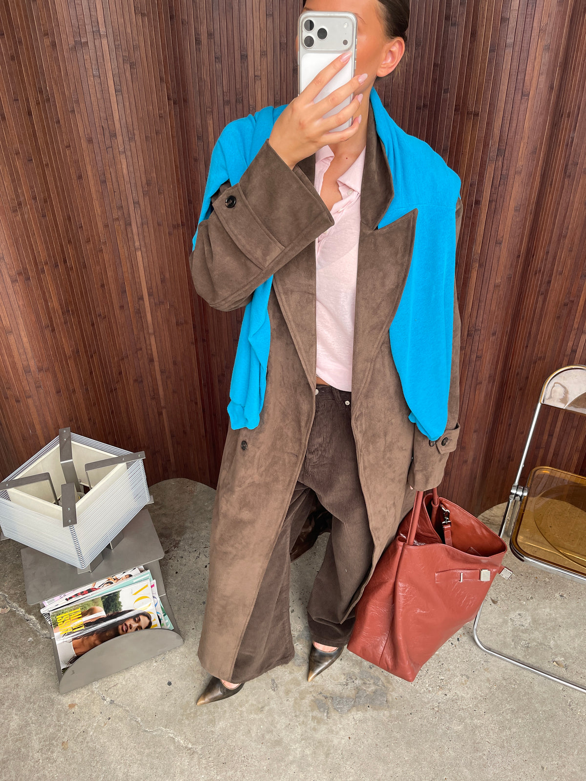 Trenchcoat Suede Dark Brown