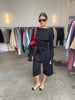 Soft Draped Off Shoulder Long Sleeve Top Black