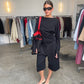 Soft Draped Off Shoulder Long Sleeve Top Black