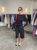 Soft Draped Off Shoulder Long Sleeve Top Black