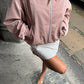 Oversized Contrast Stitch Jacket Dusty Pink