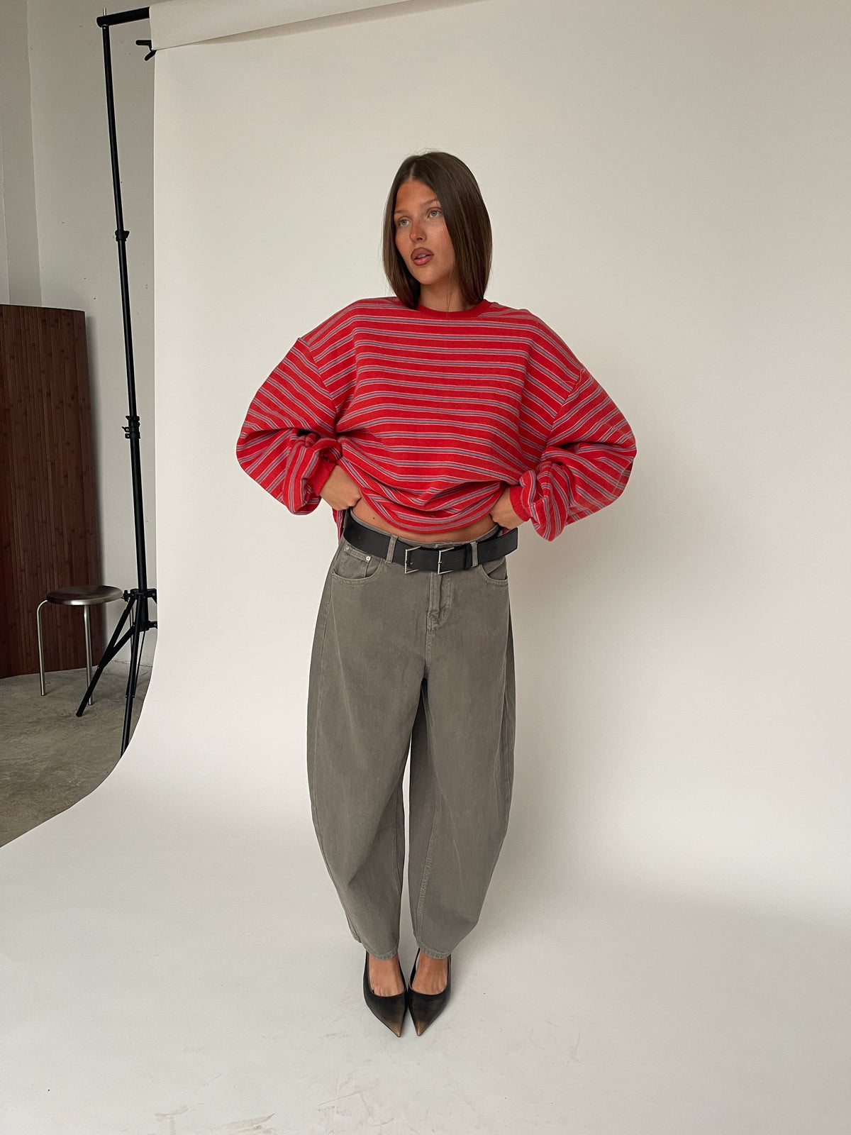 Barrel Jeans Khaki Grey