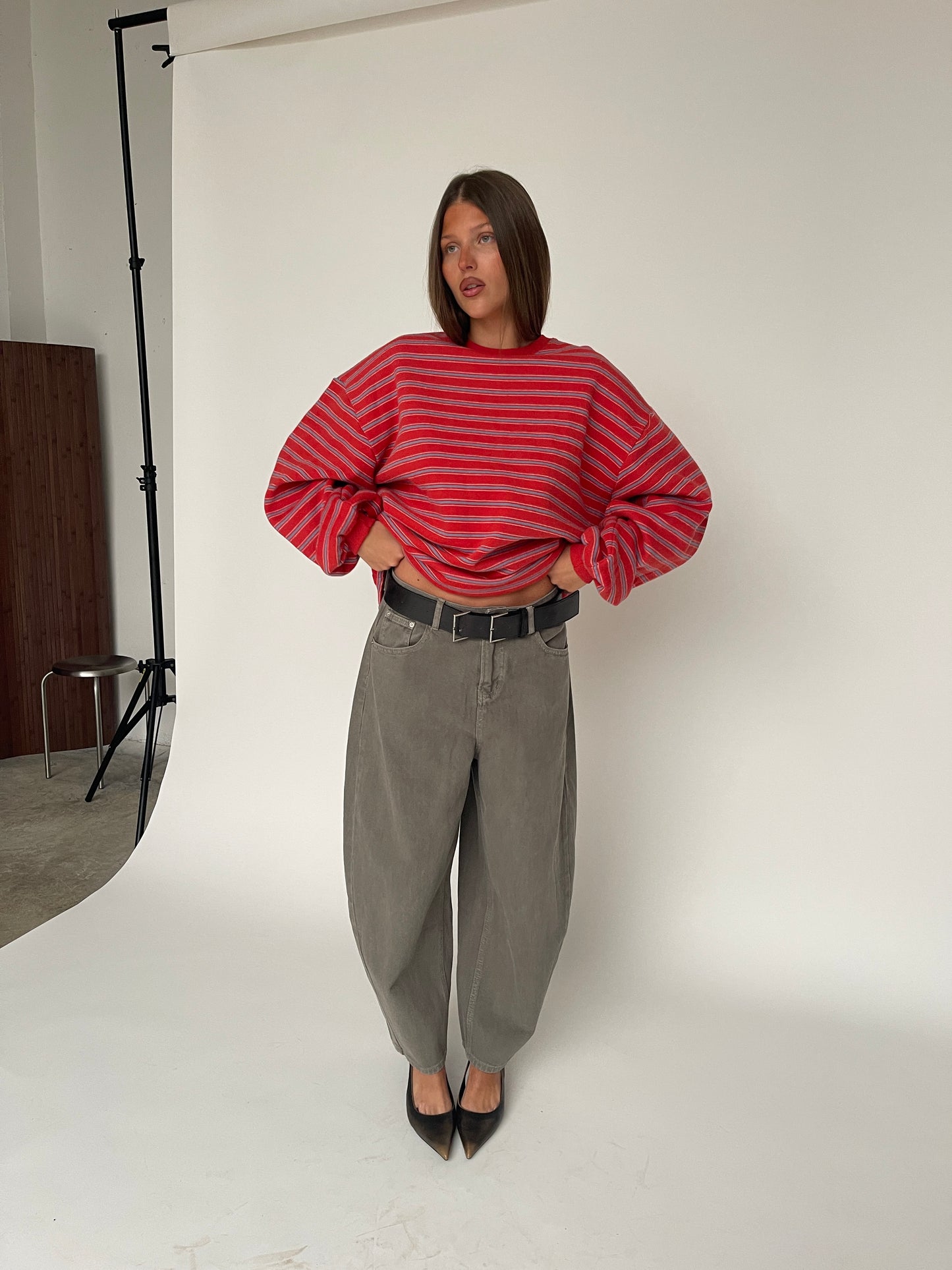Barrel Jeans Khaki Grey