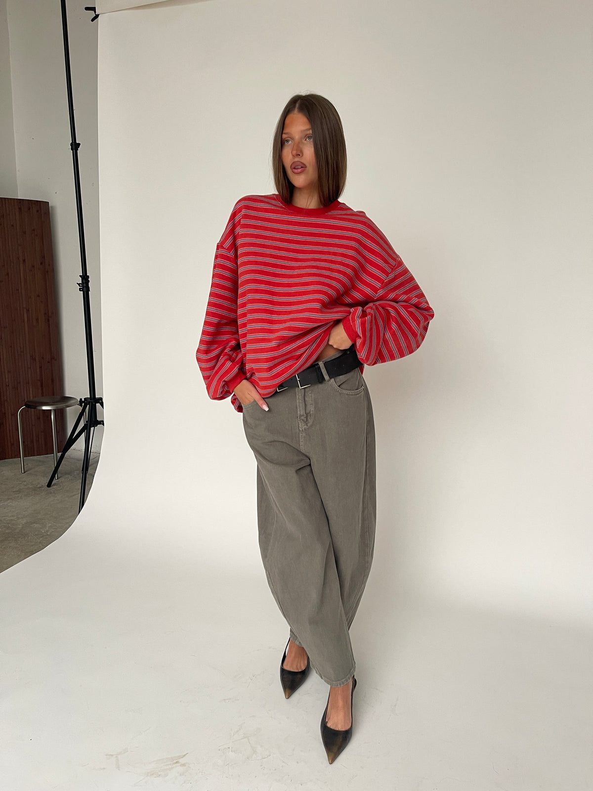 Barrel Jeans Khaki Grey