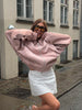 Oversized Contrast Stitch Jacket Dusty Pink