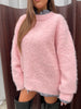 Oversized Wool Mix Jumper Pink