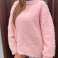 Oversized Wool Mix Jumper Pink