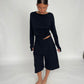 Soft Draped Off Shoulder Long Sleeve Top Black