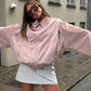 Oversized Contrast Stitch Jacket Dusty Pink
