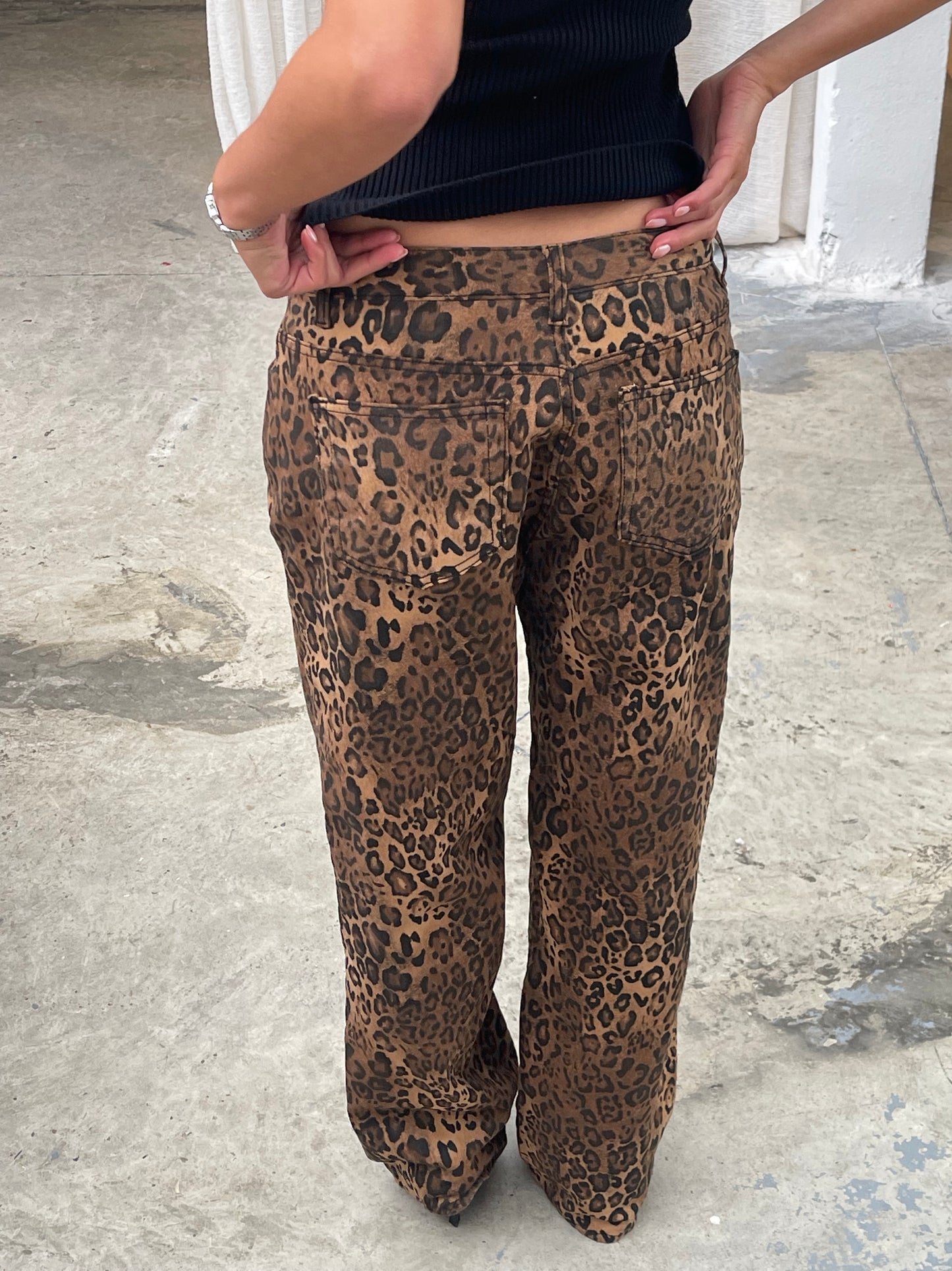 Leopard Straight Jeans