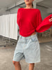 Basic Long Sleeve Tee Red