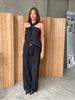 Front Twisted Loose Top Black
