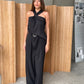 Front Twisted Loose Top Black