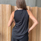 Front Twisted Loose Top Black