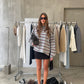 Oversized Striped Longsleeve Tee Heather Grey