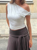 Twisted Draped Top Polka Dot