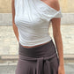 Twisted Draped Top Polka Dot