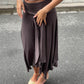 Belted Detail Flowy Midi Skirt Brown