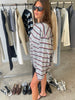Oversized Striped Longsleeve Tee Heather Grey
