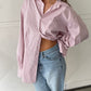 Oversized Striped Shirt Light Pink