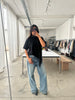 Short Sleeved Scarf Tee Black