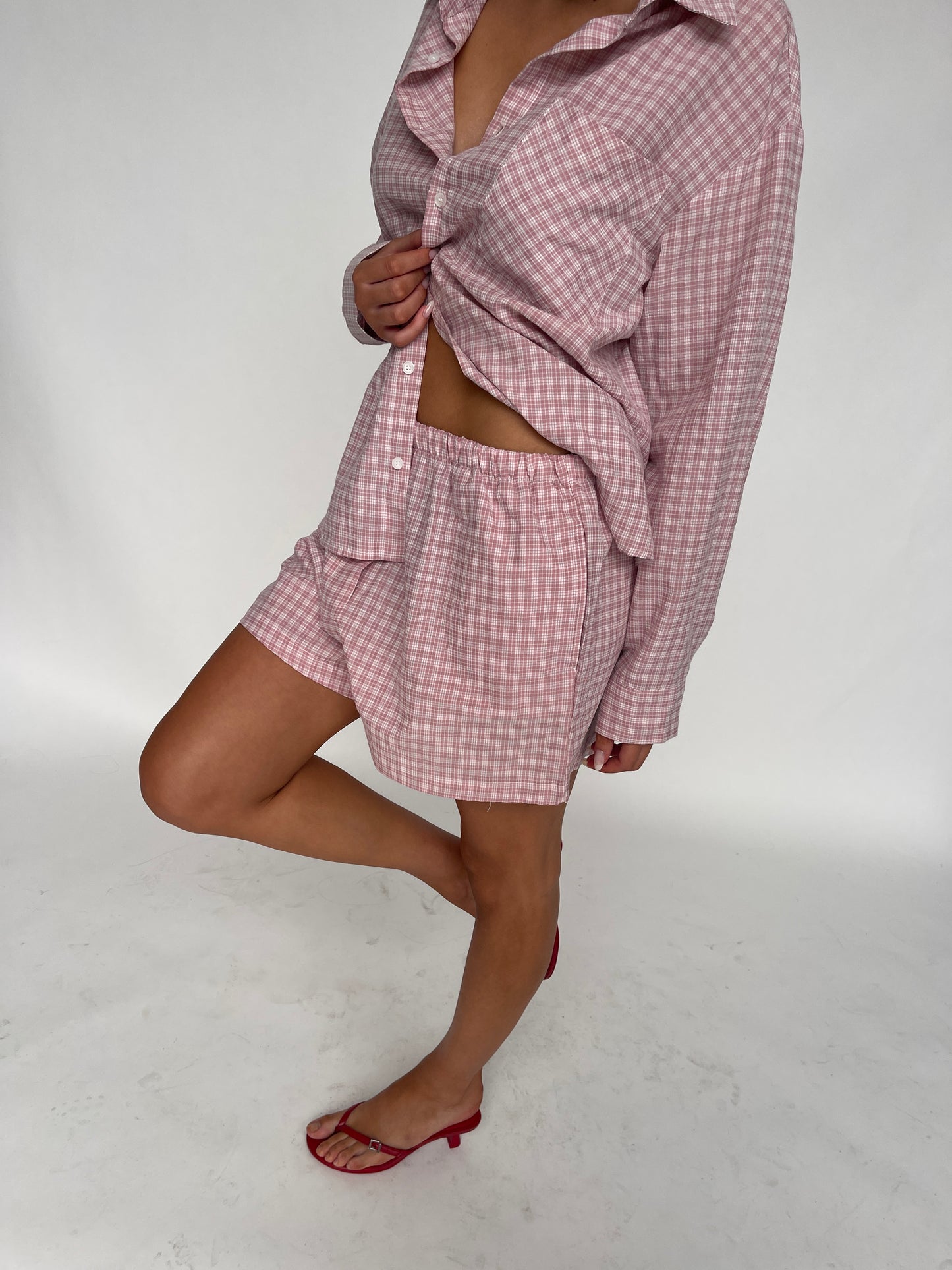 Checked Shorts Pink