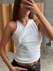 Front Twist Tank Top White