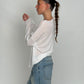 Sheer Loose Longsleeve Tee White