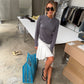 Scrunched Collar Top Charcoal