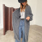 Chunky Long Knitted Cardigan Charcoal