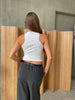 Front Twist Tank Top White