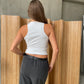 Front Twist Tank Top White