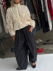 Loose Fit Drawstring Pants Dark Blue