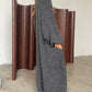 Chunky Long Knitted Cardigan Charcoal