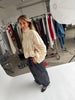 Steppjacke mit Steppmuster Creme