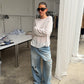 Sheer Loose Longsleeve Tee White