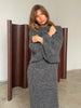 Chunky Long Knitted Cardigan Charcoal