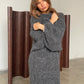 Chunky Long Knitted Cardigan Charcoal
