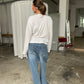 Buttoned Detail Longsleeve Tee White