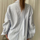 Oversized Striped Drawstring Shirt With Tie