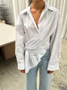Multi Striped Belted Shirt White