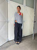 Loose Fit Drawstring Pants Dark Blue