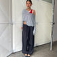 Loose Fit Drawstring Pants Dark Blue