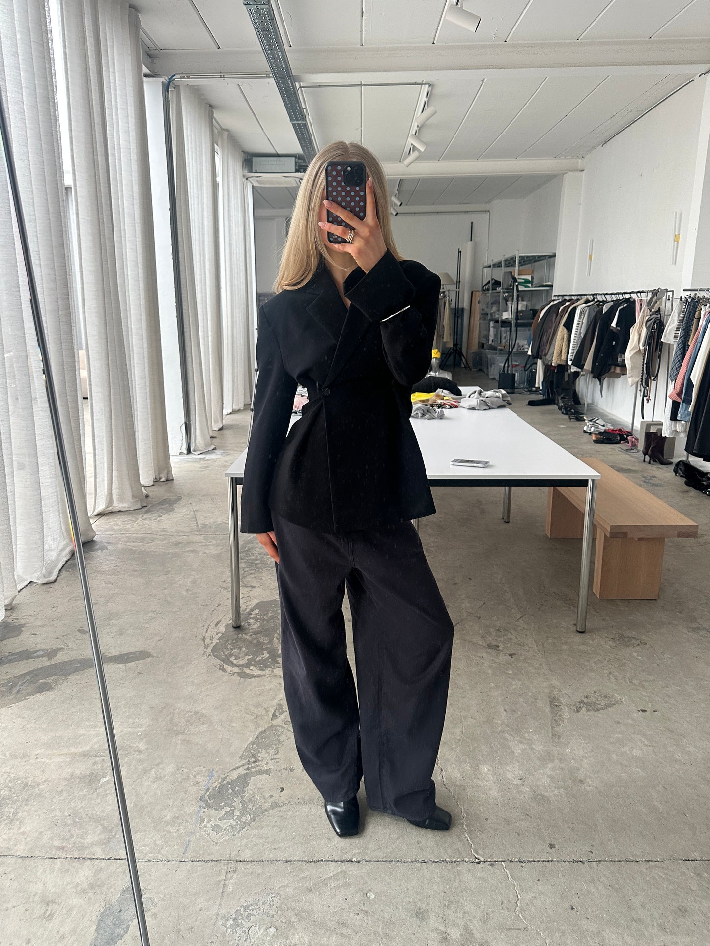 Cinched Waist Blazer Black