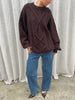 Oversized Braided Knit Dark Brown